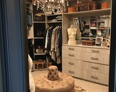 Small closet bench circle sofa settee tufted 35 quot diameter with cone