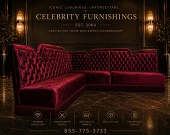 Restaurant decor booth sofa diamond tufted with bullion fringe
