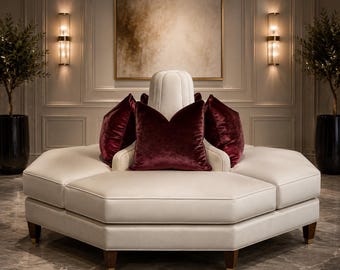 Octagon settee bench Tete a Tete sofa la belle tuffet