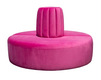 Round ottoman with center back deals