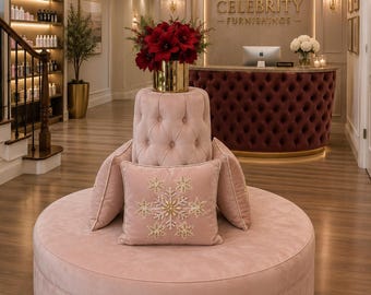Salon furniture round couch ottoman closet spa entryway