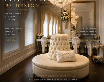 Circle bench couch bridal suite