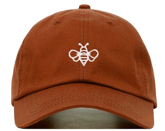 BEE Baseball Hat, Embroidered Dad Cap • Save The Bee Insect Honey • Unstructured Six Panel • Adjustable Strap Back