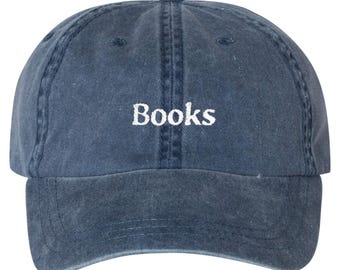 Book Embroidered Dad Hat | Reading Baseball Cap | Adjustable Cotton Twill Cap | Cute Aesthetic Hat for Men & Women | Trendy Book Lover Gift
