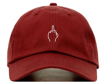 FLIP OFF Baseball Hat, Embroidered Dad Cap • Middle Finger Hand Gesture • Unstructured Six Panel • Adjustable Strap Back