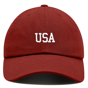 USA Embroidered Dad Hat | Patriotic Baseball Cap | Adjustable Cotton Twill Cap | American Flag Hat for Men & Women | July 4th USA Hat