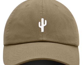 Gorra de papá bordada con cactus / Gorra de béisbol del desierto / Gorra de sarga de algodón ajustable / Gorra de planta de moda para hombres y mujeres / Regalo informal para amantes de la naturaleza