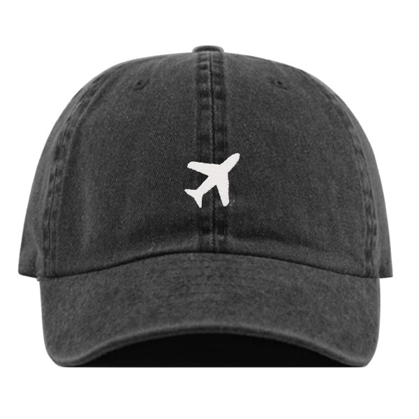 AIRPLANE Baseball Hat, Embroidered Dad Cap • Jet Travel Wanderlust Adventure • Unstructured Six Panel • Adjustable Strap Back