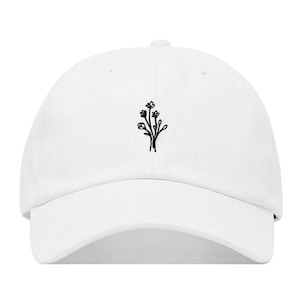 WILDFLOWER Baseball Hat, Embroidered Dad Cap • Bloom Floral Nature  • Unstructured Six Panel • Adjustable Strap Back