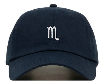 Casquette de Baseball Scorpion, brodé papa Cap • zodiaque Horoscope céleste • déstructurée Six panneaux • bandoulière réglable au dos