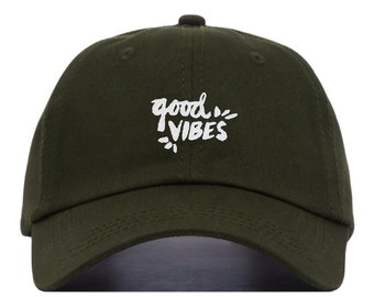 GUTE Stimmung-Baseball-Mütze, bestickt Dad Cap • Positive Boho inspirierende • unstrukturierte sechs Panel • verstellbarer Riemen zurück