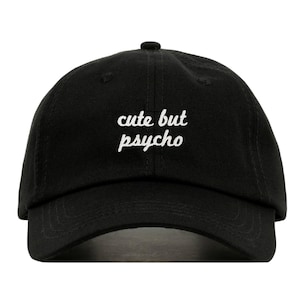 NIEDLICH, aber PSYCHO Baseball-Mütze, bestickte Papa Mütze • verrückte Mädchen witzigen Spruch • unstrukturierte sechs Panel • verstellbarer Riemen zurück