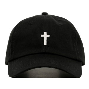 CROSS Baseball Hat, Embroidered Dad Cap • Jesus Savior God Christ • Unstructured Six Panel • Adjustable Strap Back