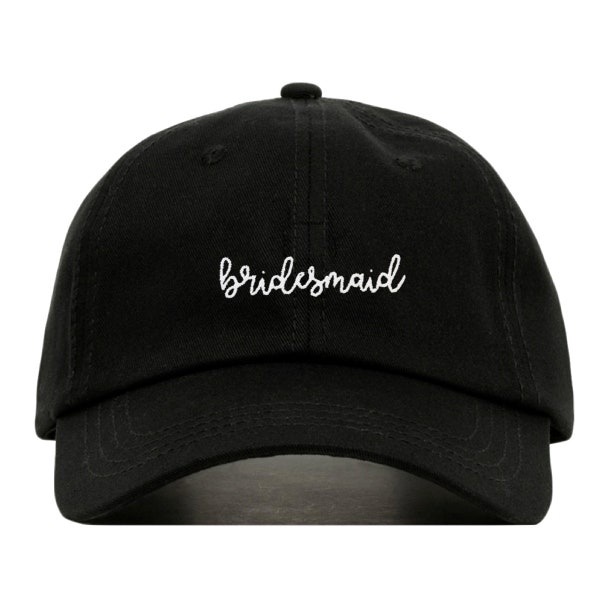BRIDE BRIDESMAID Baseball Hat, Embroidered Dad Cap, Bachelorette Bridal Gift Customizable, Unstructured Low-Profile Adjustable Strap Back