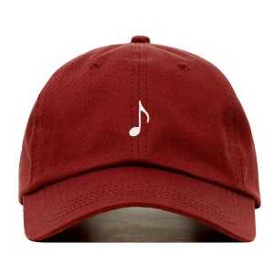 Casquette de Baseball NOTE de musique, brodé papa Cap • clé de sol feuille musicien • déstructurée panneau Six • sangle réglable au dos
