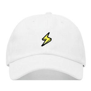 LIGHTNING BOLT Baseball Hat, Embroidered Dad Cap • Storm Thunder Electric • Unstructured Six Panel • Adjustable Strap Back