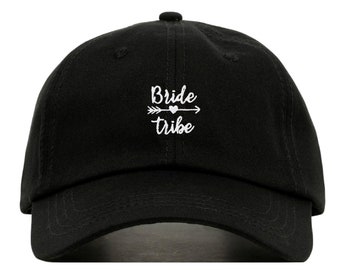 BRIDE TRIBE Baseball Hat, Embroidered Dad Cap, Bachelorette Bridesmaid Gift Customizable Hat, Unstructured Low-Profile Adjustable Strap Back