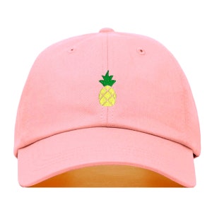 PINEAPPLE Baseball Hat, Embroidered Dad Cap • Tropical Beach Fruit Summer • Unstructured Six Panel • Adjustable Strap Back