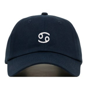 CANCER Baseball Hat, Embroidered Dad Cap • Zodiac Horoscope Celestial • Unstructured Six Panel • Adjustable Strap Back