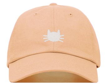 CAT Baseball Hat, Embroidered Dad Cap • Crazy Cat Lady Kitty Meow • Unstructured Six Panel • Adjustable Strap Back