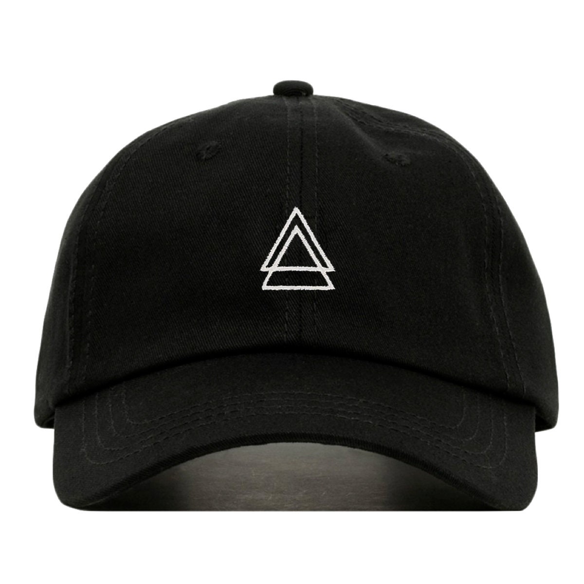 DOUBLE TRIANGLE Baseball Hat, Embroidered Dad Cap • Geometric