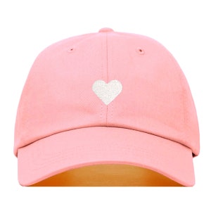 HEART Baseball Hat, Embroidered Dad Cap • Love Valentines Romance Couple • Unstructured Six Panel • Adjustable Strap Back