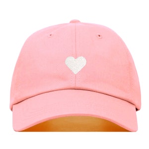 HEART Baseball Hat, Embroidered Dad Cap • Love Valentines Romance Couple • Unstructured Six Panel • Adjustable Strap Back