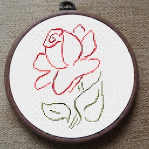 Instant pdf-download Modern kruissteekpatroon hoepel kruissteekpatroon bloemen kruissteekpatroon eenvoudige kruissteek rozen kruissteek