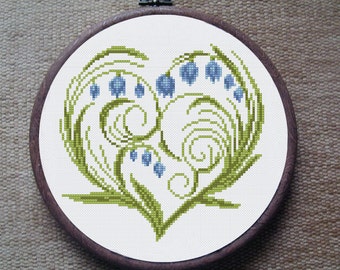 Modernes kreuzstichmuster blumen kreuzstichmuster hochzeitskreuzstich herz kreuzstichkarten kreuzstichmuster liebe