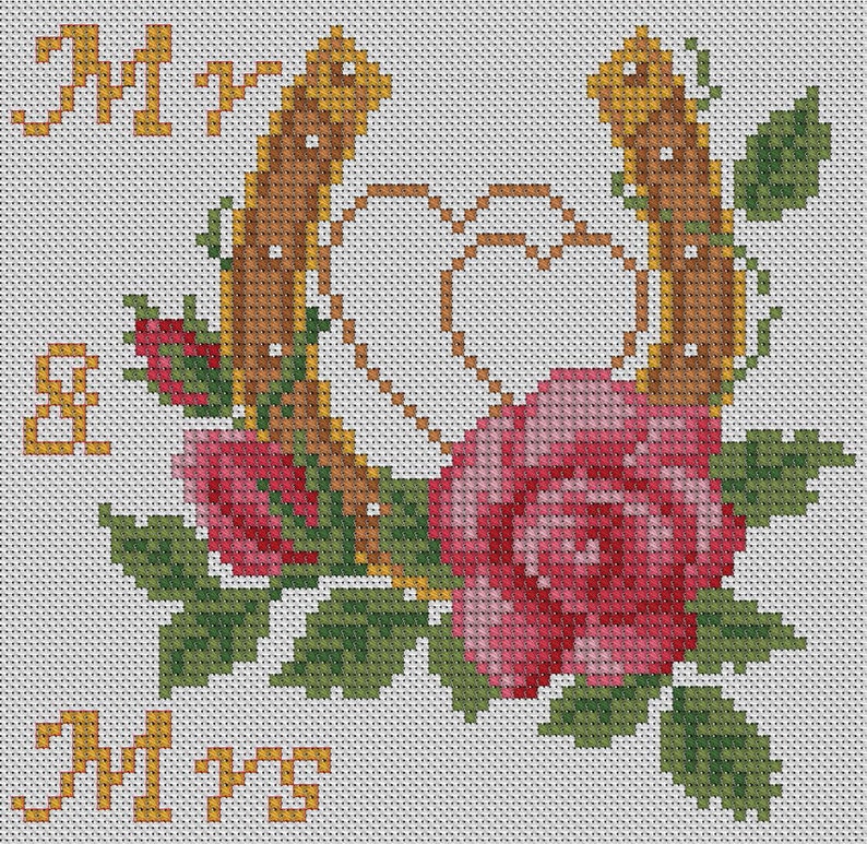 BUY 2 GET 1 FREE. Modern Cross Stitch Pattern Heart Cross - Etsy