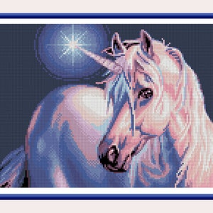 Instant Download PDF Modern cross stitch pattern horse cross stitch pattern unicorn cross stitch pattern rainbow cross stitch embroidery
