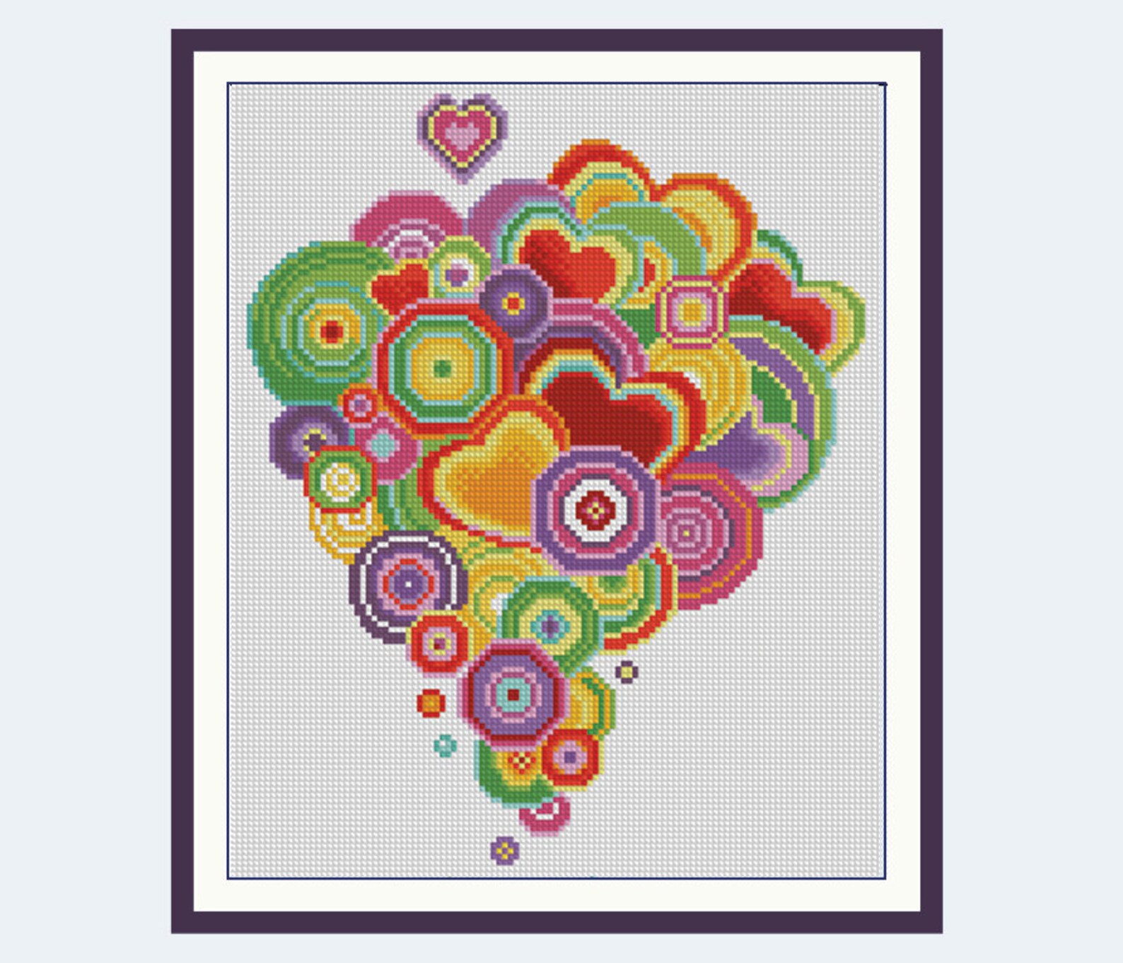 BUY 2 GET 1 FREE. Modern cross stitch pattern Rainbow cross Etsy