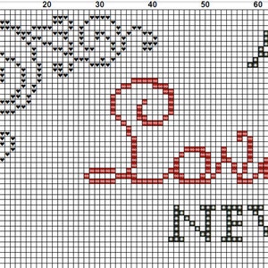 BUY 2 GET 1 FREE. Modern Love Cross Stitch Pattern Personalized Gift ...