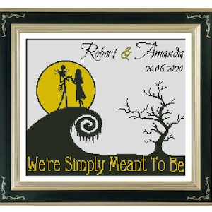 Instant Download Modern cross stitch Jack Sally cross stitch patterns halloween wedding cross stitch patterns Night Before Christmas fantasy