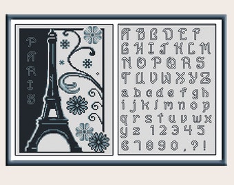 Modern cross stitch pattern Paris cross stitch pattern gift cross stitch pattern simple cross stitch city cross stitch