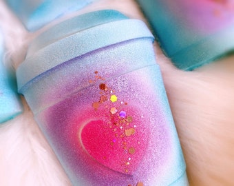 Organic Huge Bath Bomb, Organic Cotton Candy Scent, Hidden Colors