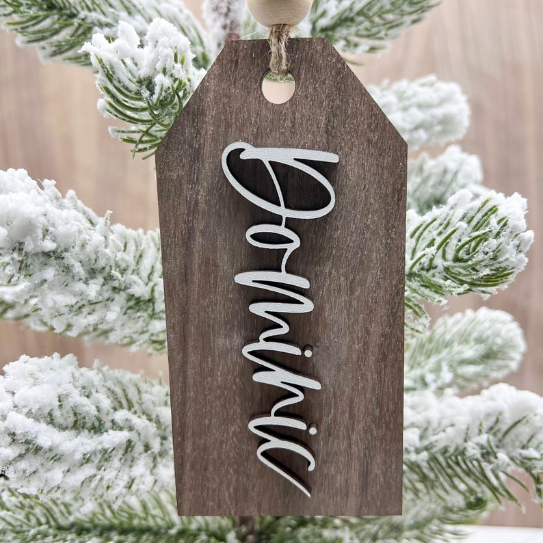Beaded Wooden Name Tags for Stockings Custom Christmas Tags Etsy
