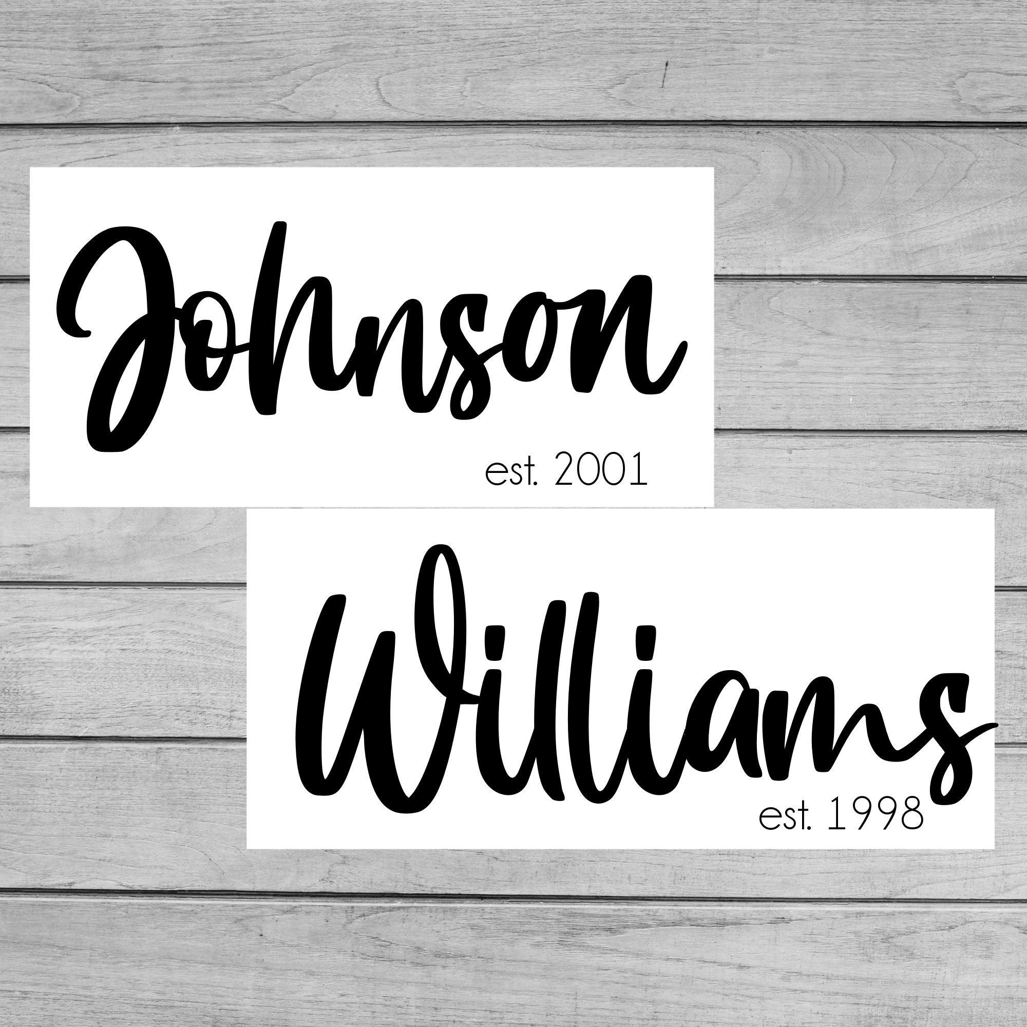 Personalized Last Name Decal Personalized Vinyl Decal DIY Etsy