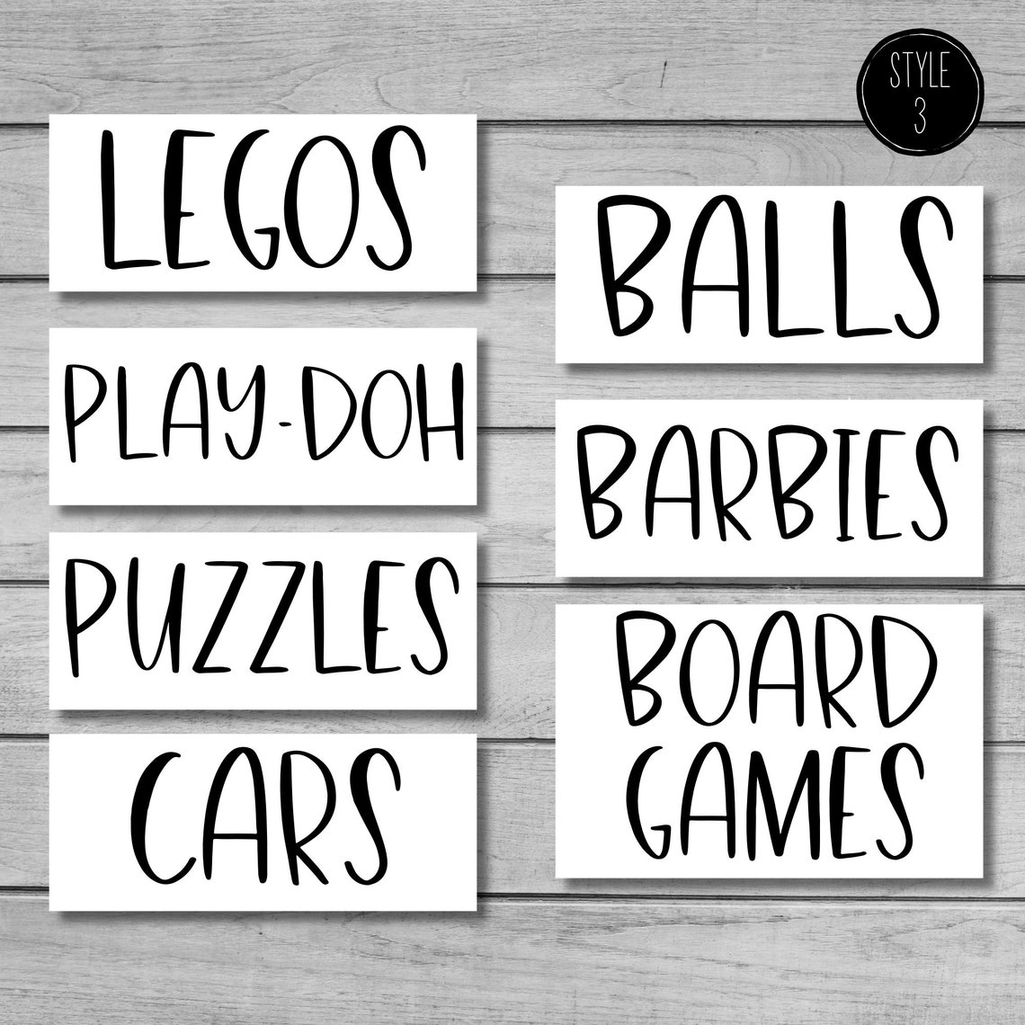 Toy Storage Label Toy Box Labels Kids Room Organization Etsy
