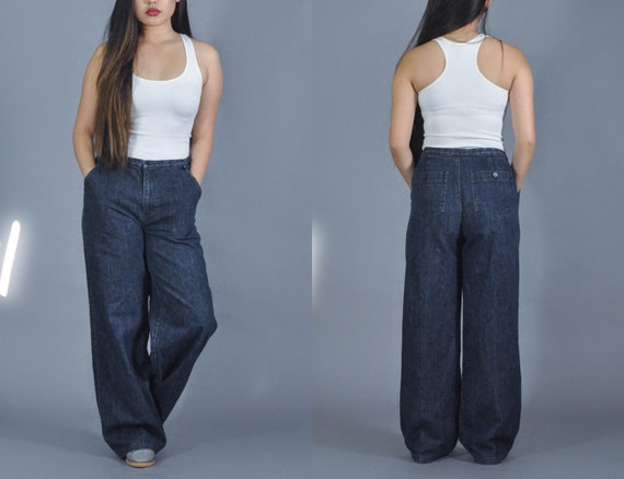 Vintage 90s Calvin Klein Baggy High Waist Palazzo Trousers | Etsy