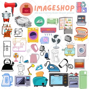 Household Appliances Clip Art, Downloadable Digital Images, Printable images, Graphic, craft, Printables, Journals, Scrapbooks, cute, sweet