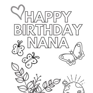 Birthday Card to Nana Printable Happy Birthday Card Best ...