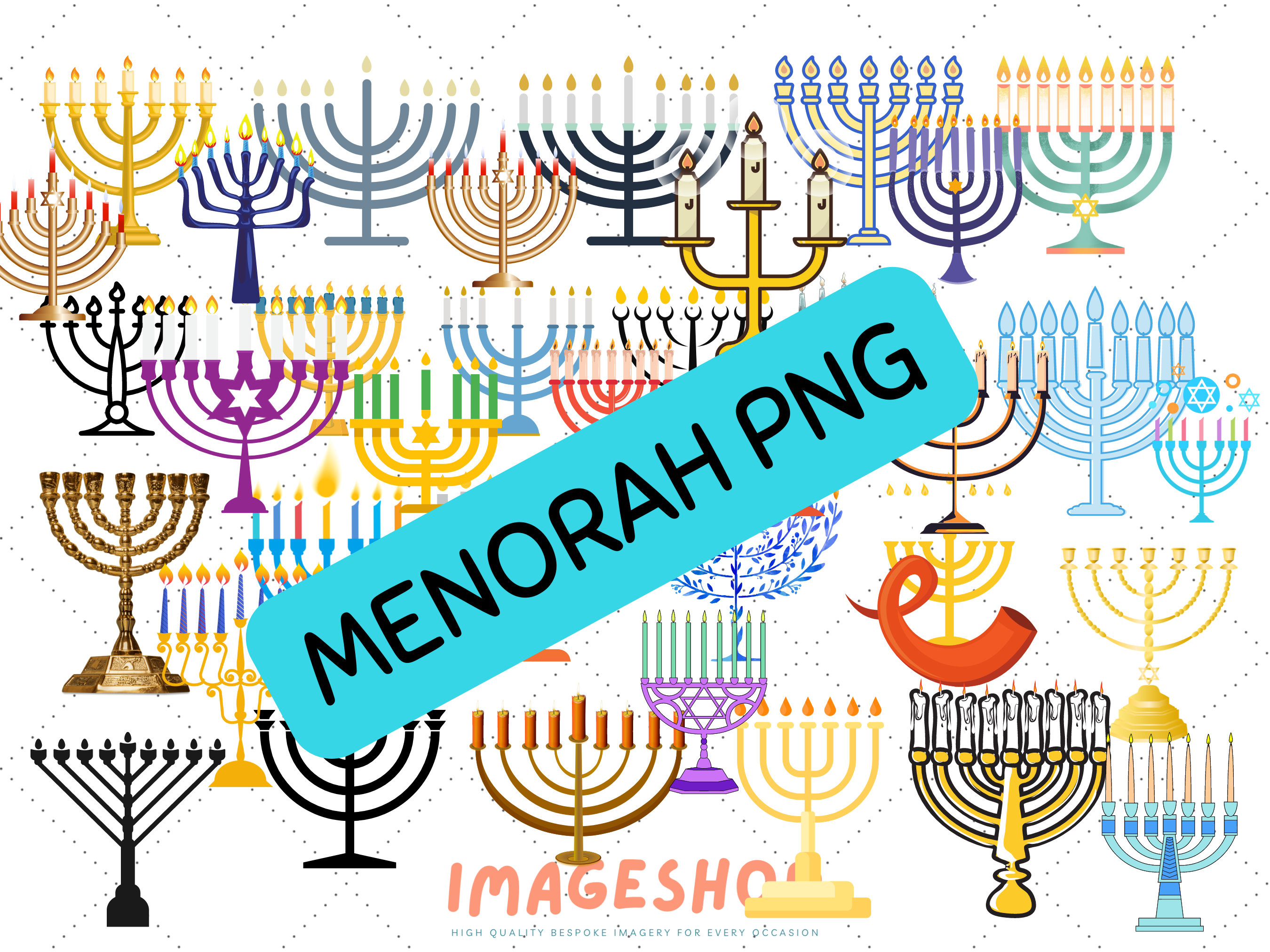 Menora Joodse iconen Clip Art Joodse PNG Chanoekaviering Etsy Nederland