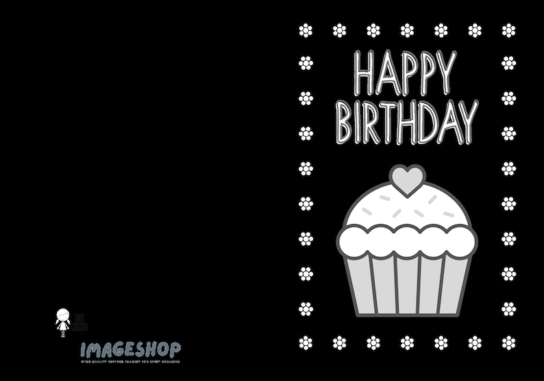 Birthday Card, Happy Birthday, Colour in Card, Instant Download ...