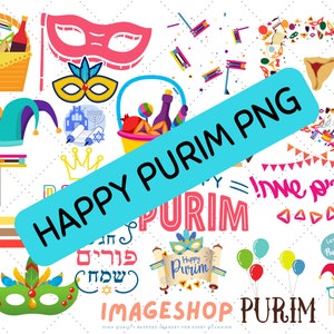 Happy Purim Jüdische Icons Clip Art, Herunterladbare digitale Bilder, druckbare Bilder, jüdische png, Hanukkah png, Judaismus png, Judaismus png
