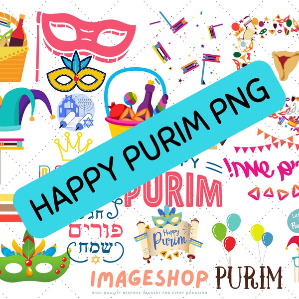Happy Purim Jewish icons Clip Art, Downloadable Digital Images, Printable images, Jewish png, Hanukkah png, Judaism png, Judaism