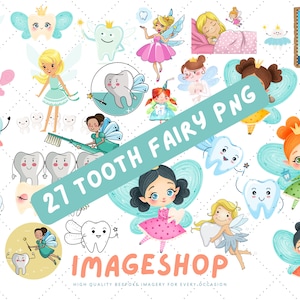 Zahnfee Clip Art, Herunterladbare digitale Bilder, druckbare Bilder, Grafik, Basteln, Printables, Planner Sticker