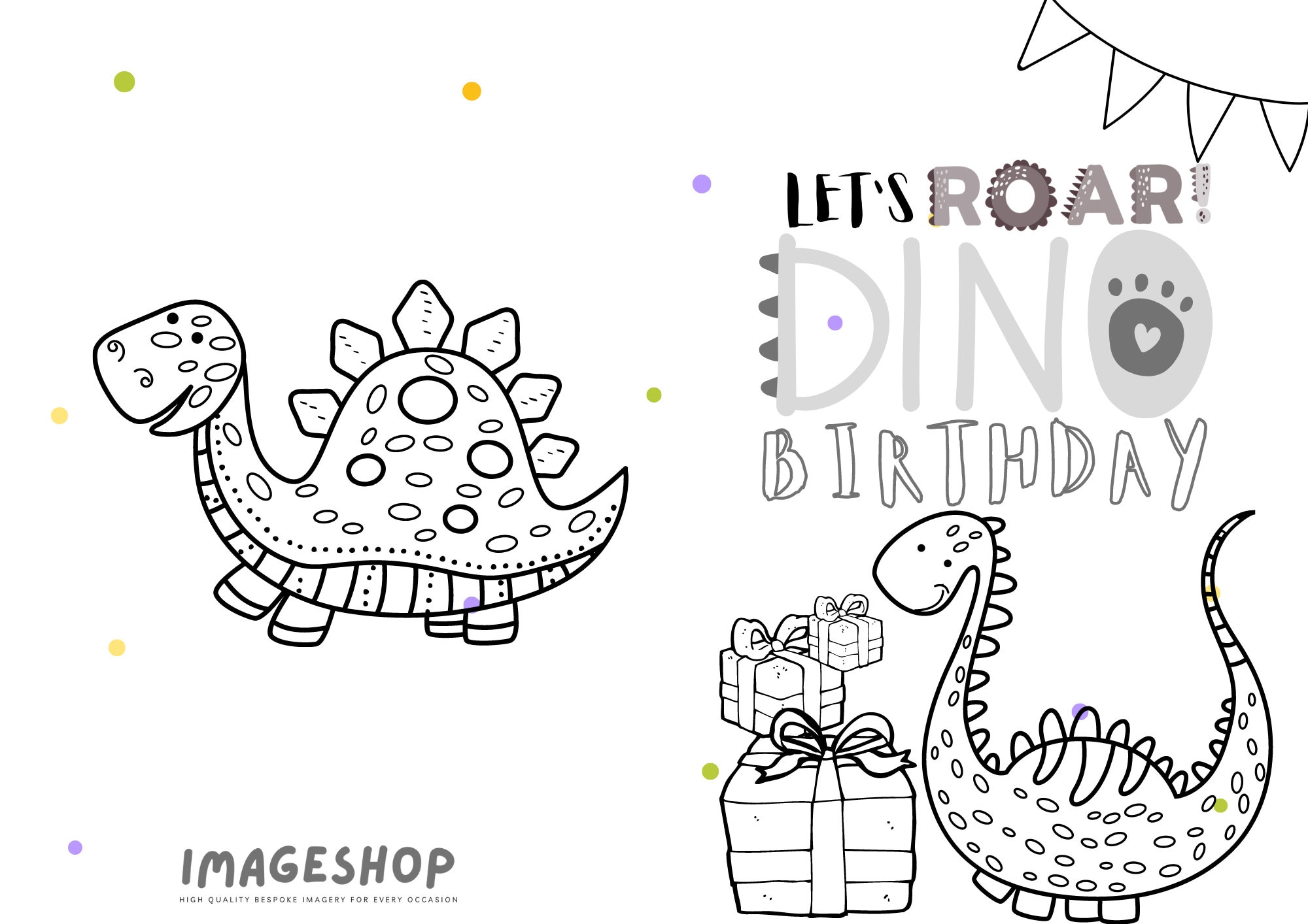 Dinosaur Birthday Card Happy Birthday Colour in Card Etsy Australia