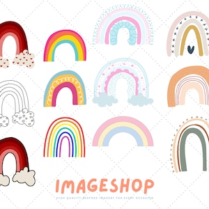 Rainbow Clip Art, Downloadable Digital Images, Printable images, Graphic, craft, Printables, Journals, Scrapbooks, cute, sweet