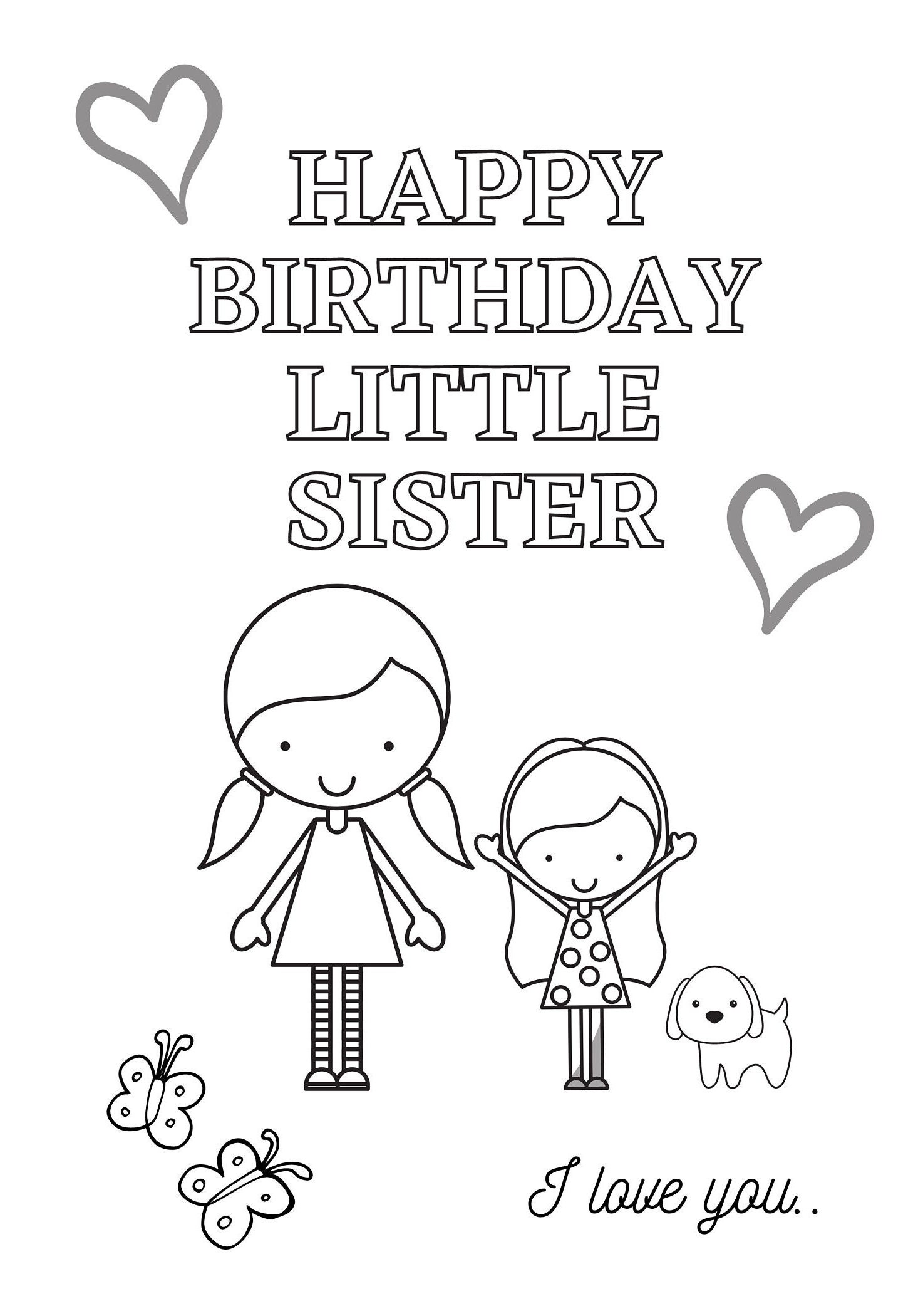 Happy Birthday Coloring Pages For Sister